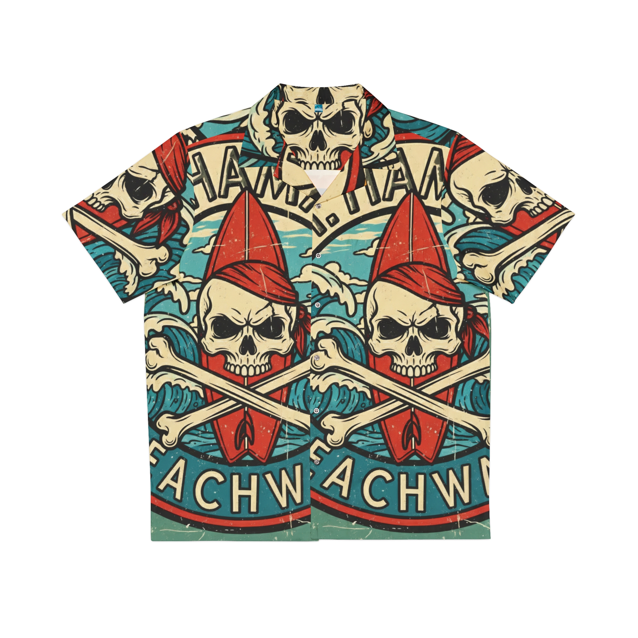 Skull Surf Hawaiian Shirt AOP